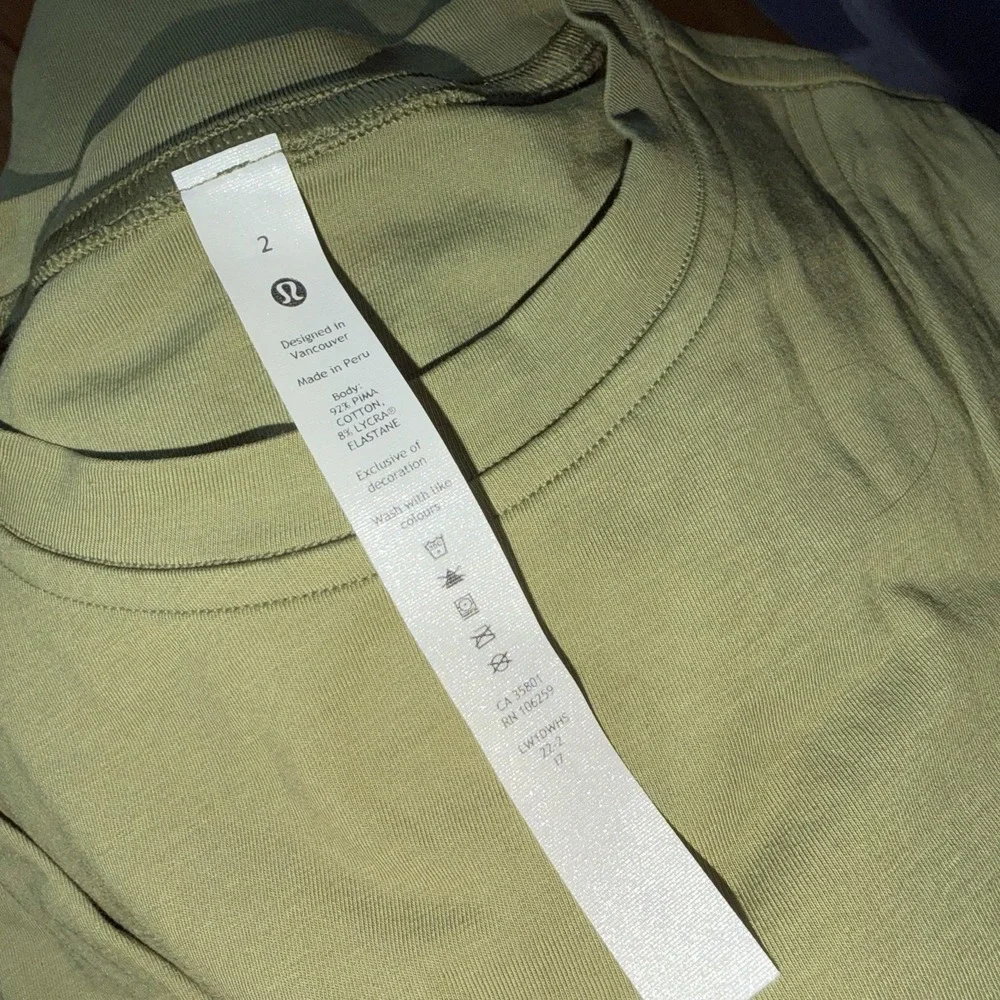 Lululemon Cotton Wrap-Front T-Shirt Dress 2 Green Short Sleeve Casual Athleisure